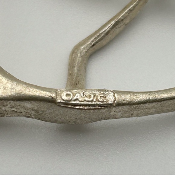 Abstract Modernist 925 Sterling Silver Figural Dancers Brooch Signed A.J.C. - Picture 6 of 6